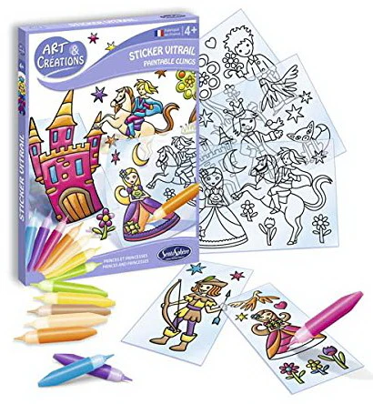 Autocollant Vitrail Princes et Princesses