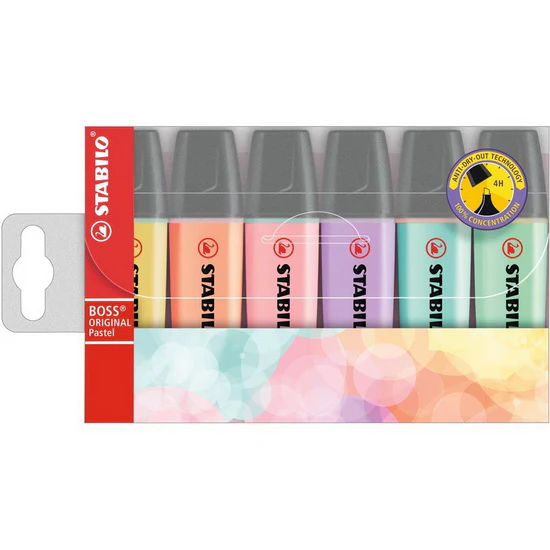 Ens. 6 surligneurs Stabilo Boss pastel