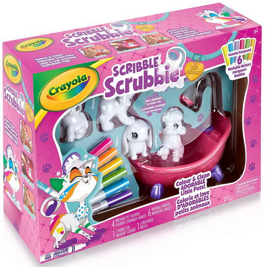 Ensemble de baignoire et d'animaux à colorier Scribble Scrubbie