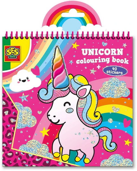 Livre à colorier et autocollants Licorne