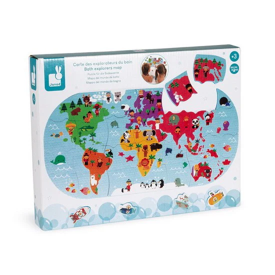 Puzzle carte des explorateurs du bain 28 mcx