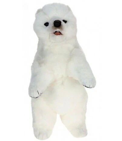 Peluche Ours polaire sur deux pattes 35cm