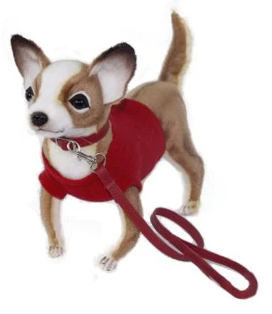 Peluche Chihuahua gilet rouge 22cm