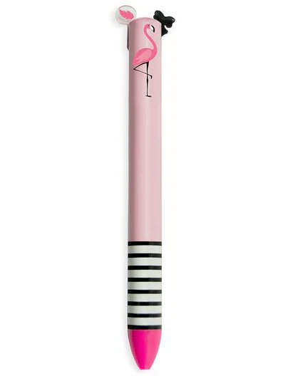 Stylo deux couleurs Click clack Flamant Rose