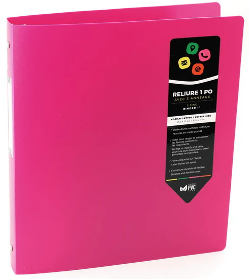 Reliure givrée 1'' rose