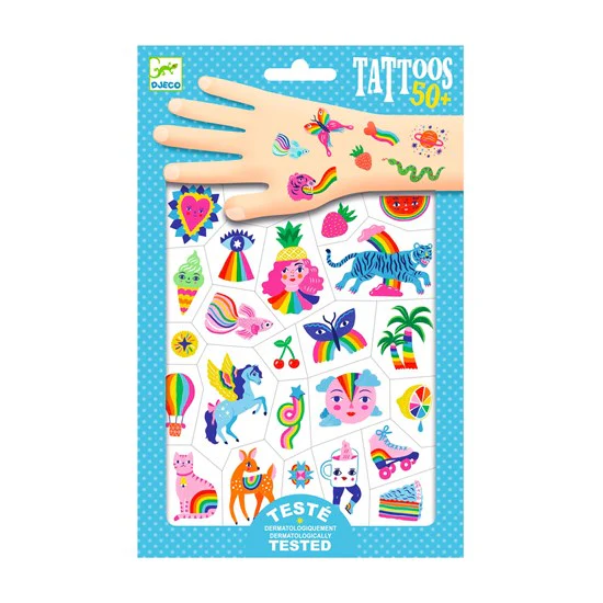 TATOUAGES ÉPHÉMÈRES - ARC-EN-CIEL