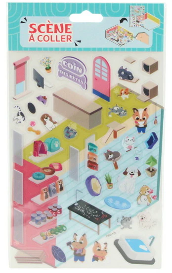 Autocollants scène miniature animalerie