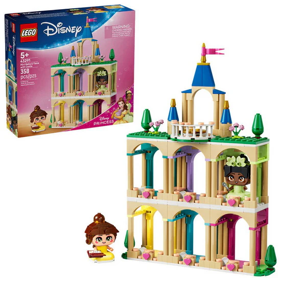 Belle et Tiana miniatures avec un château