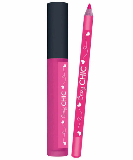 Ens. crayon et brillant à lèvres rose